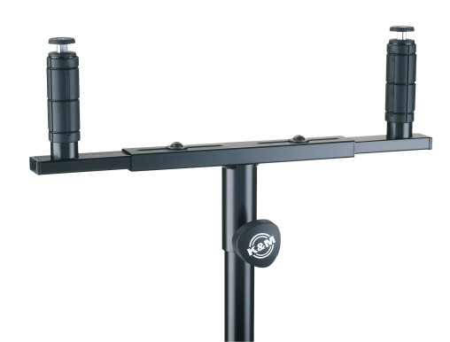 Gabel für Lautsprecherstativ, 2 x 25Kg belastbar, mit Ring Lock